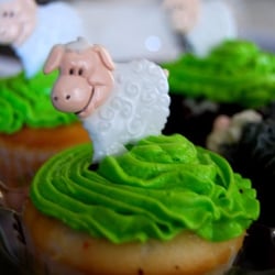 The Cake Shop - Vanilla cupcake with buttercream frosting. The sheep is just a decoration. Yes, I did try to eat it.