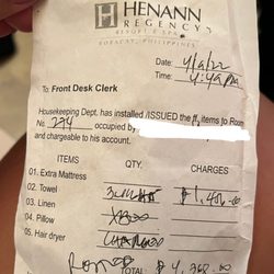 Henann Regency Resort & Spa - What does this even mean? We never took anything!!! Almost $100 down the drain!!! Wtf