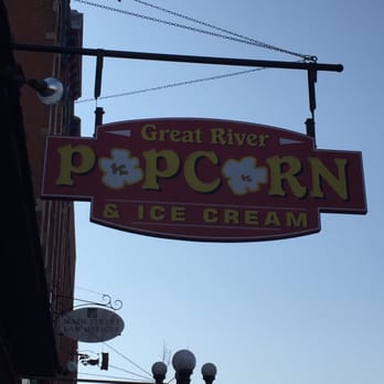 Great River Popcorn Company - a sign for great river popcorn ice cream - Ice Cream & Frozen Yogurt Near Me - La Crosse, Wisconsin Great River Popcorn Company - a sign for great river popcorn ice cream - Ice Cream & Frozen Yogurt Near Me - La Crosse, Wisconsin