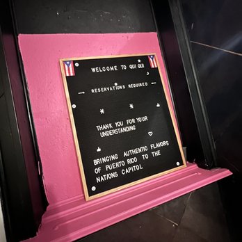 Qui Qui DC - Entry sign - they do require reservations, but I recommend coming on Thursdays if you dare to do a walk-in. - Puerto Rican Near Me - Washington, DC, District of Columbia