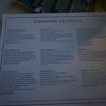 36 Below - Signature Cocktail Menu (August 2025) - Speakeasies Near Me - Phoenix, Arizona