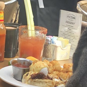JC's Cafe - Short rib Benedict with Tater tots yum - American Near Me - Palm Desert, California