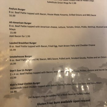 The Asylum - Menu - Cocktail Bars Near Me - Lewisburg, West Virginia The Asylum - Menu - Cocktail Bars Near Me - Lewisburg, West Virginia