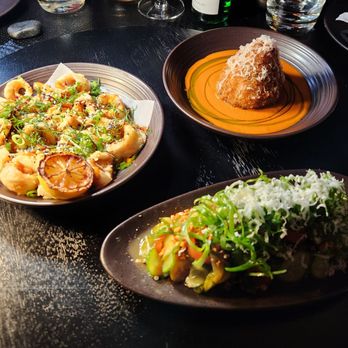 pastaRAMEN - Calamari Fritti,  Sunomono Cucumber Insalata, Arancini - Italian Near Me - Montclair, New Jersey