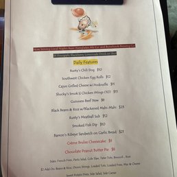 Daily Features menu Daily Features menu