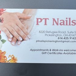 PT Nails & Spa - Business card front