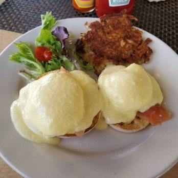 Sunnyside Cafe - Sunnyside Eggs Benedict with side of potatoes - Breakfast & Brunch Near Me - Sarasota, Florida