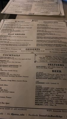 Menu photo 1 Jonny Cab’s Burr Ridge, IL Menu photo 1 Jonny Cab’s Burr Ridge, IL