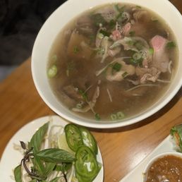 Pho with brisket, ribeye, flank, and tripe Pho with brisket, ribeye, flank, and tripe