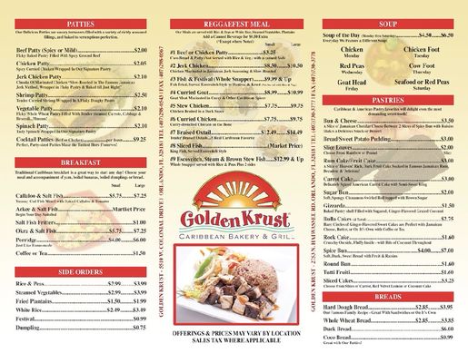 Menu photo 3 Golden Krust Caribbean Restaurant Clermont, FL Menu photo 3 Golden Krust Caribbean Restaurant Clermont, FL