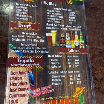 Poblano’s Mexican Grill - Drink Menu - Mexican Near Me - Winchester, Virginia Poblano’s Mexican Grill - Drink Menu - Mexican Near Me - Winchester, Virginia
