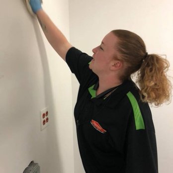 SERVPRO of Lapeer - Candace cleaning a wall in a 75,000 square foot warehouse. - Damage Restoration Near Me - Lapeer, Michigan SERVPRO of Lapeer - Candace cleaning a wall in a 75,000 square foot warehouse. - Damage Restoration Near Me - Lapeer, Michigan