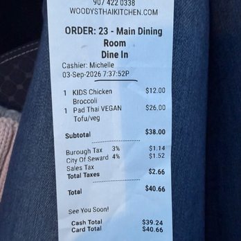 Woody's Thai Kitchen - Order receipt with timestamp - Thai Near Me - Seward, Alaska Woody's Thai Kitchen - Order receipt with timestamp - Thai Near Me - Seward, Alaska