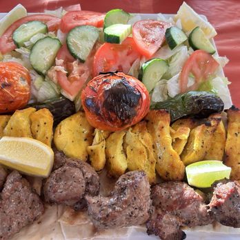 Betty's Kabob - Lamb Kabob and Chicken (breast) Kabob with salad instead of rice. - Persian/Iranian Near Me - Modesto, California Betty's Kabob - Lamb Kabob and Chicken (breast) Kabob with salad instead of rice. - Persian/Iranian Near Me - Modesto, California