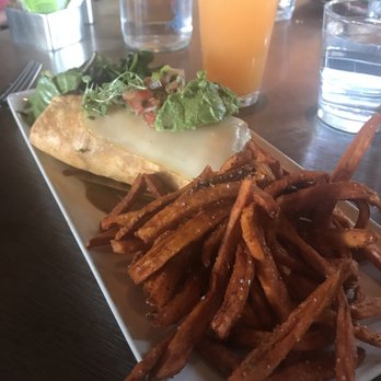 Root Down - breakfast burrito with Sweet Potato Fries - New American Near Me - Denver, Colorado