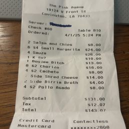 Unnecessary charges for cheese for tacos. Unnecessary charges for cheese for tacos.