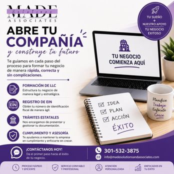Made Solutions & Associates - ABRE TU EMPRESA CON NOSOTROS - Bookkeepers Near Me - Laurel, Maryland Made Solutions & Associates - ABRE TU EMPRESA CON NOSOTROS - Bookkeepers Near Me - Laurel, Maryland