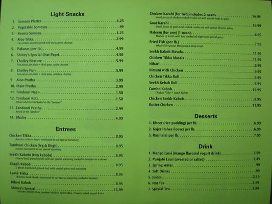 Menu photo 3 Shiney's Sweets & Restaurant Annandale, VA