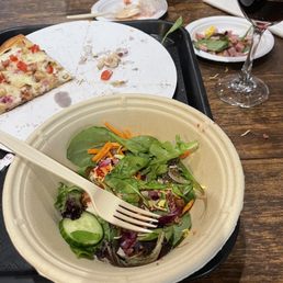 salad and chicken bacon ranch pizza salad and chicken bacon ranch pizza