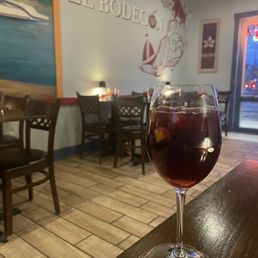 Sangria...offered in both an alcohol and NA version.