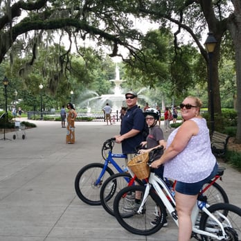 Savannah On Wheels - Dave escorted historic tour of Savannah. He was great! Knowledgeable and super friendly E-bikes are way to go Here we are at Forsythe Park - Bike Rentals Near Me - Savannah, Georgia Savannah On Wheels - Dave escorted historic tour of Savannah. He was great! Knowledgeable and super friendly E-bikes are way to go Here we are at Forsythe Park - Bike Rentals Near Me - Savannah, Georgia