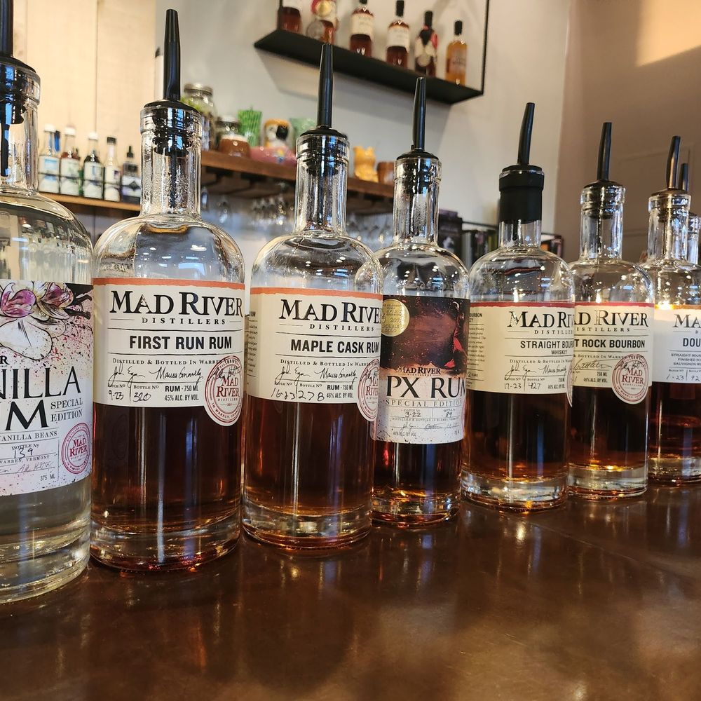 Some of their rum and bourbon at the bar Some of their rum and bourbon at the bar