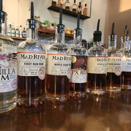 Some of their rum and bourbon at the bar
