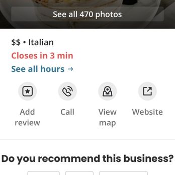 Isabella's Kitchen - Time says close at 10pm!  Best bet is check in before 7:30 cause they really don't close at 10. - Italian Near Me - Scottsdale, Arizona