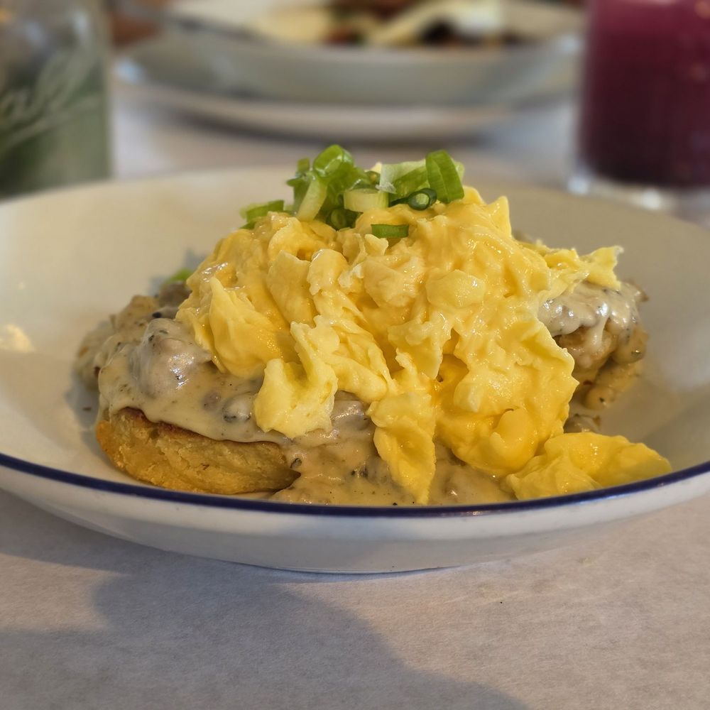 Buttermilk Kitchen - Biscuits & Gravy The eggs were scrambled perfectly soft - Breakfast & Brunch Near Me - Atlanta, Georgia