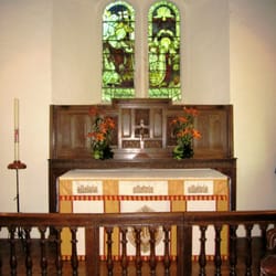 St Peter's Church, Twineham - High altar - the east window is by Kempe