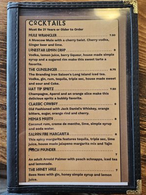 Menu photo 4 Branding Iron Saloon Murphys, CA