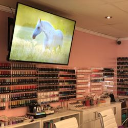 Pink Rose Nails Spa - There are many Gel polish (Shellac colors) and regular polish for you choose.