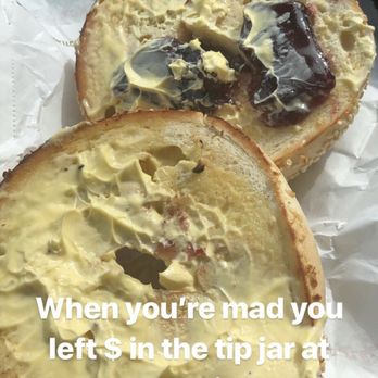 Dunkin' - I asked for a bagel toasted with butter and jelly. - Coffee & Tea Near Me - Glastonbury, Connecticut Dunkin' - I asked for a bagel toasted with butter and jelly. - Coffee & Tea Near Me - Glastonbury, Connecticut