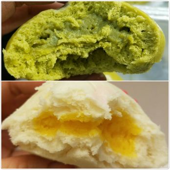 LN1380 - Green tea and custard buns - Seafood Near Me - Little Neck, New York