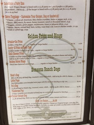 Menu photo 1 Bonanza Drive-Up Cottage Grove, OR Menu photo 1 Bonanza Drive-Up Cottage Grove, OR