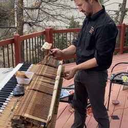 J.T. Piano Services - Josh working on our 1920s SOHMER Grand piano in Lake Arrowhead CA.