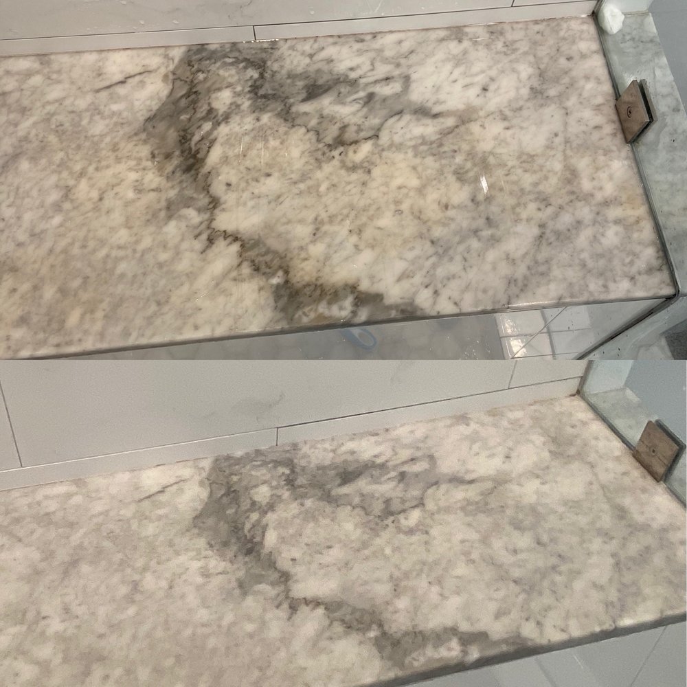 Shower bench before and after Shower bench before and after