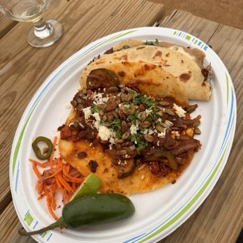 Austin Beerworks - Calabacitas and bean and cheese tacos - Breweries Near Me - Austin, Texas