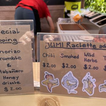 The Raclette Stand - Some of the cheese options available on our first visit. - Food Stands Near Me The Raclette Stand - Some of the cheese options available on our first visit. - Food Stands Near Me