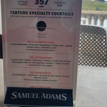 357 Raw Coastal Bar - Menu - Seafood Near Me - Myrtle Beach, South Carolina