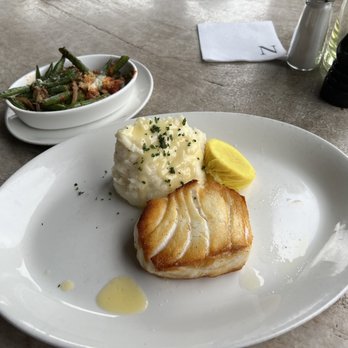 Nick's Manhattan Beach - Chilean Sea Bass, Mashed Potatoes, and Green Beans. - American Near Me - Manhattan Beach, California Nick's Manhattan Beach - Chilean Sea Bass, Mashed Potatoes, and Green Beans. - American Near Me - Manhattan Beach, California
