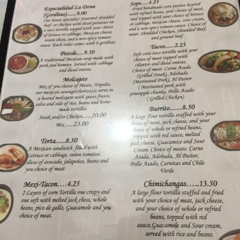 La Dona - One side of the menu - Mexican Near Me - Fairfield, California La Dona - One side of the menu - Mexican Near Me - Fairfield, California