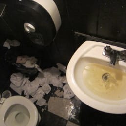 Womens bathroom. It smelled as bad as it looks. Womens bathroom. It smelled as bad as it looks.