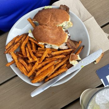 Chicken N Pickle - Burger, sweet potato fries - Pickleball Near Me - Glendale, Arizona