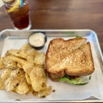 Riverhouse Bistro - BLTA with a side of house made chips - Bakeries Near Me - Sequim, Washington Riverhouse Bistro - BLTA with a side of house made chips - Bakeries Near Me - Sequim, Washington