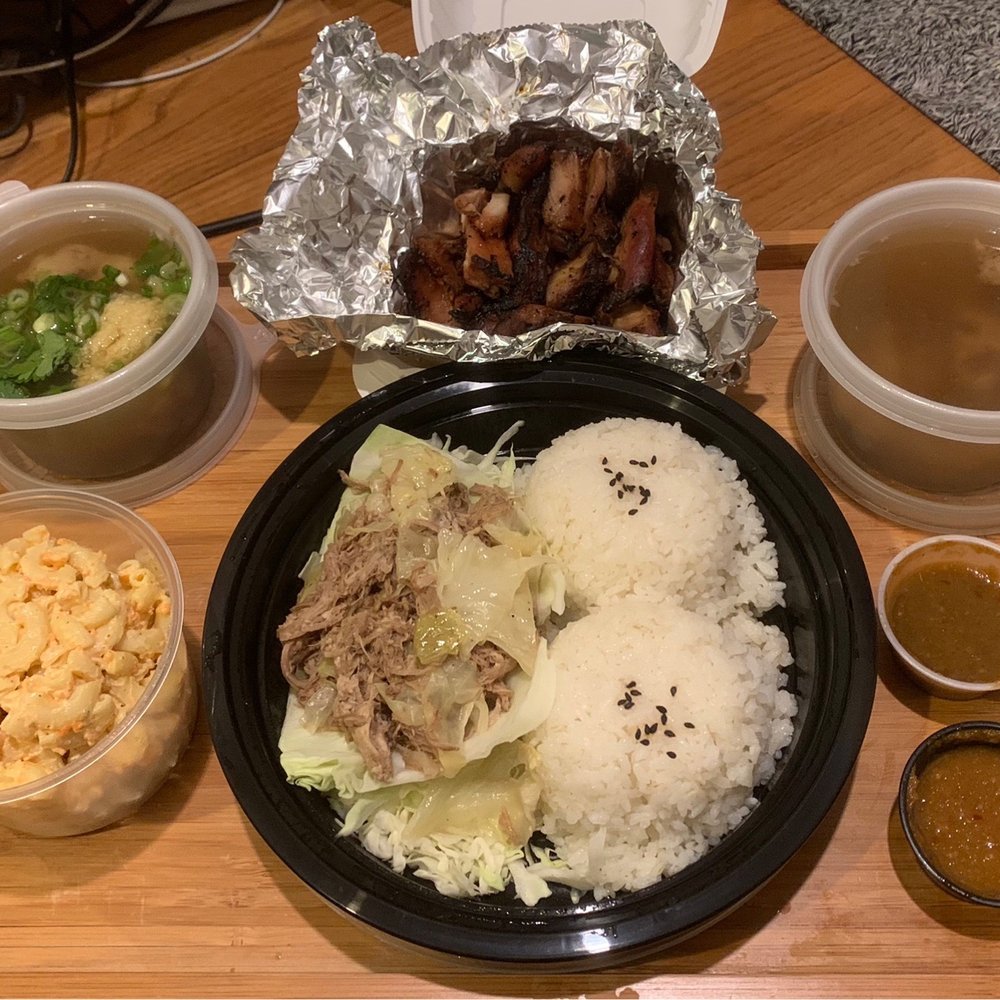 Aloha Catering - Hawaiian Style Marinated BBQ Chicken, Kalua Pork, Hawaiian Style Mac Salad, Large Scoop and 2 Oxtail Soups Small 16oz - Barbeque Near Me - Los Angeles, California Aloha Catering - Hawaiian Style Marinated BBQ Chicken, Kalua Pork, Hawaiian Style Mac Salad, Large Scoop and 2 Oxtail Soups Small 16oz - Barbeque Near Me - Los Angeles, California