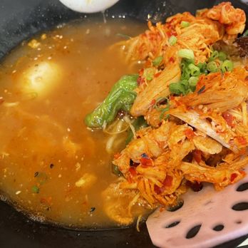 Nosu Ramen - Spicy chicken ramen (the broth was spicy but otherwise not too much flavor) with kimchi (which was really good) - Ramen Near Me - Golden, Colorado