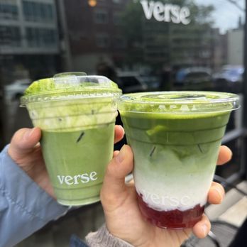 Verse - Matcha Einspanner & Strawberry Matcha - Cafes Near Me - Astoria, New York