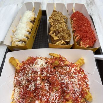 Krazydog - Double cheese, crunch, volcano and Elote fries - Desserts Near Me - Katy, Texas Krazydog - Double cheese, crunch, volcano and Elote fries - Desserts Near Me - Katy, Texas
