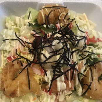 Ajishin - Himuro: Cold Udon noodles. Sesame flavored dressing tossed w/salad, raw seafood, shrimp tempura with mayo sauce, and more! - Sushi Bars Near Me - Novi, Michigan